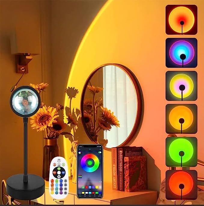 YZIGO Sunset Halo Lamp - Connected Sunset Effect with Mobile App + Remote Control 