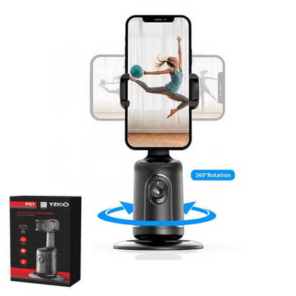 Phone Holder with AI Artificial Intelligence - Automatic Face Tracking 360° Rotation 